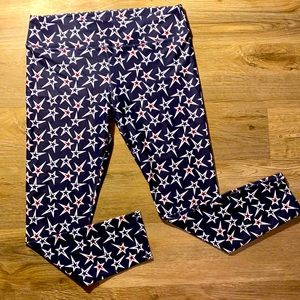 Fabletics red white blue midrise powerhold LS